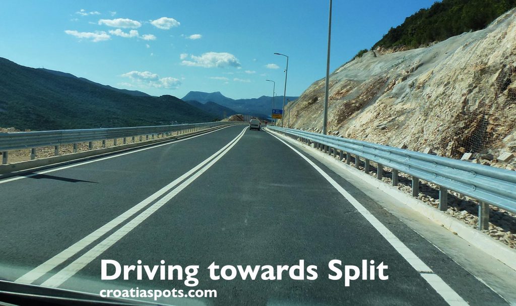 Driving towards Split from Split Airport