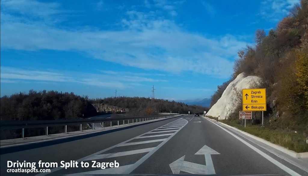 Driving from Split to Zagreb