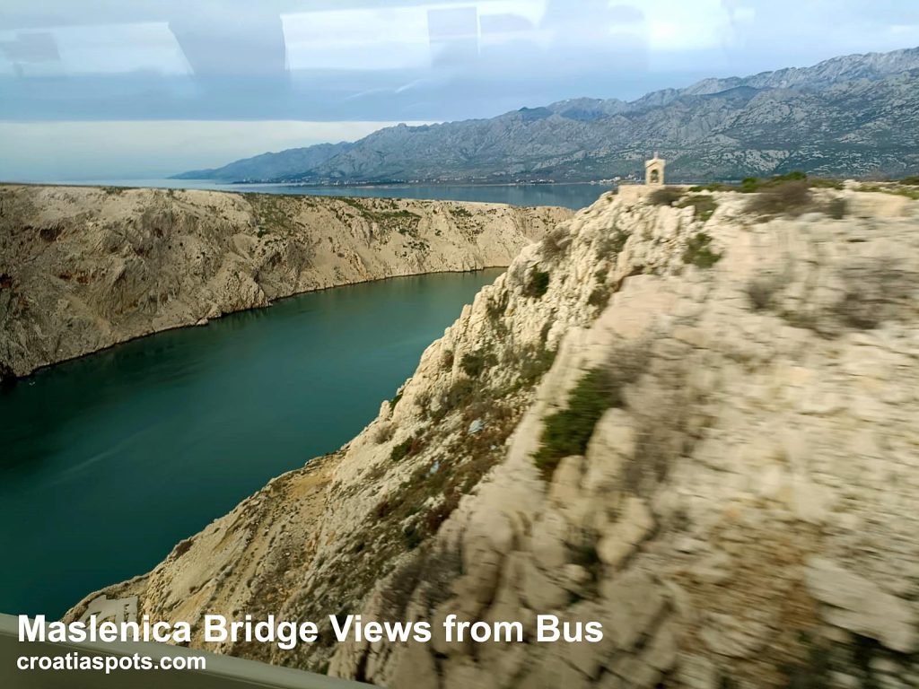 Maslenica Bridge views from bus